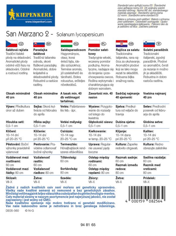 Salátaparadicsom San Marzano 2 fajta vetőmag ismertető