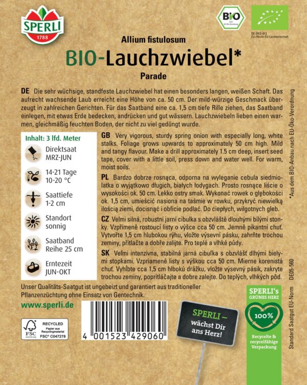 BIO Kötözőhagyma / Sperli vetőmag