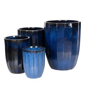 Harlow Rib Vase kerámia növénytartó, királykék