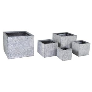 Alberta Cube kompozit növénytartó, szürke